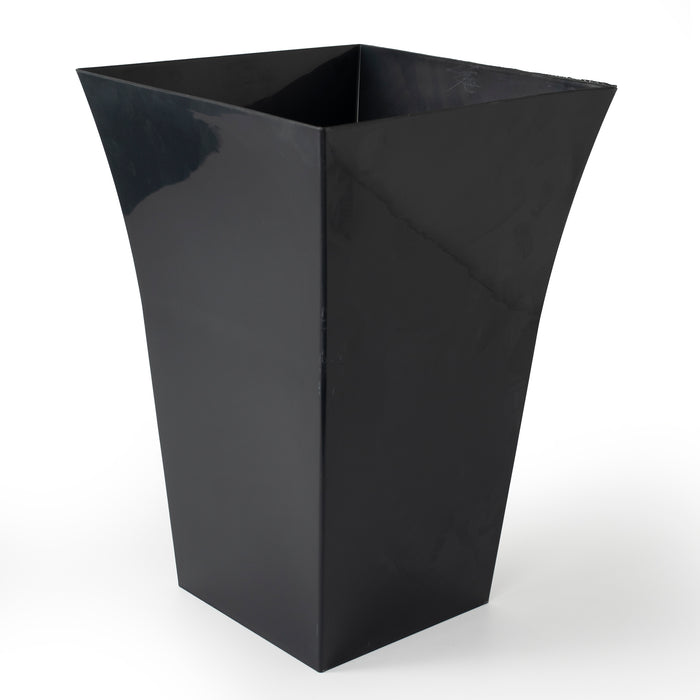 37cm Tall Black Plastic Flower Pot for Garden & Patio - Gloss Finish (27L) Pot