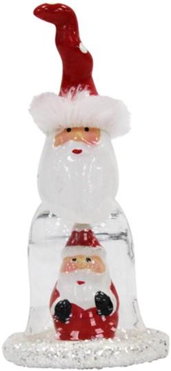 14cm Glass Santa and Snowman Ornaments Freestanding Festive Christmas Décor