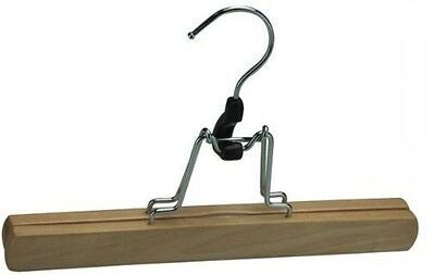 Dress Skirt Hangers Trousers Hangers Clamp Style Wooden Hangers Pack of 3