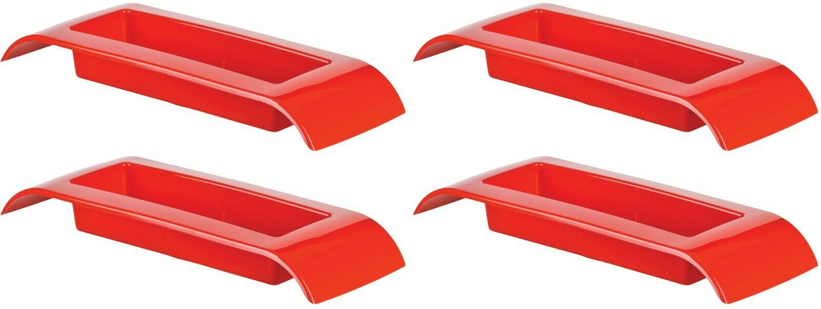 Set of 4 Red Oasis Foam Containers Flower Plant Pot 24cm Rectangle Brick Tray