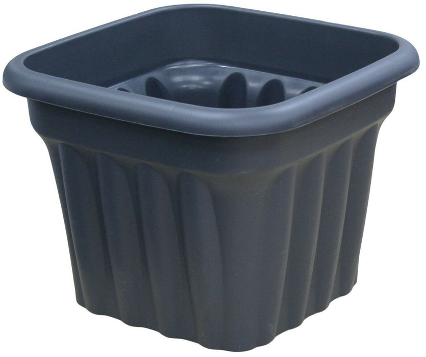 Rammento 30x39cm Charcoal Grey Large Square Garden Planter with Drainage Holes