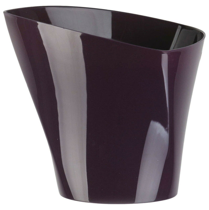 Set of 4 Purple Plastic Flower Plant Pots Small 12cm Twisted Shape Planters