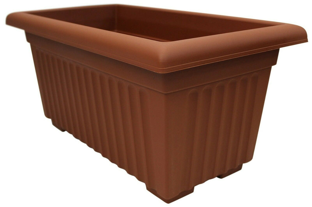 53cm Long Rectangular Terracotta Plastic Trough Planter/Windowsill Herb Pot