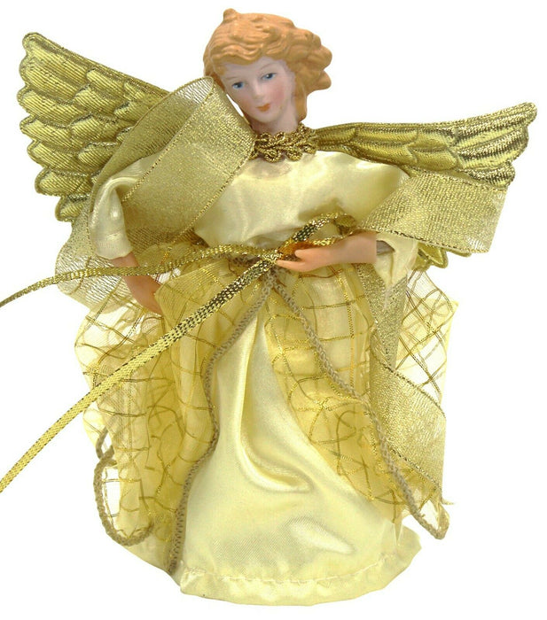 Cheerful Bargains Angel Tree Topper | Gold Glitter Tree Ornaments, 21cm/8.27"