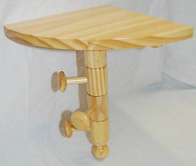 Pine Wood Effect 3 Swivel Corner Shelf Hallway Hook Coat & Hat Shelf Rack Pegs