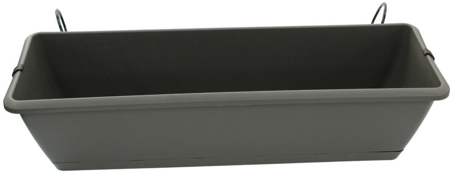 60cm Grey Fence Planter Outdoor Hanging Basket/Plant Pot with Water Reserve