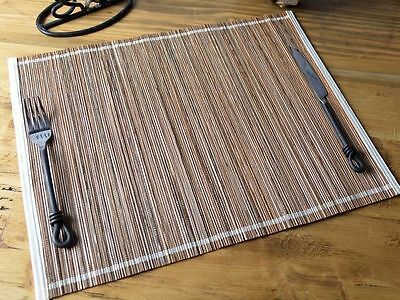 Set of 2 Natural Coconut Leaf Placemats By Creative Tops