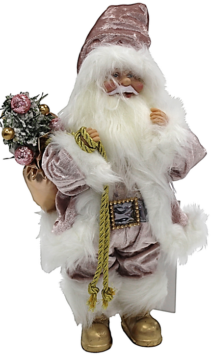 Father Christmas Santa Ornament 30cm Freestanding Christmas Santa Gifts Pink