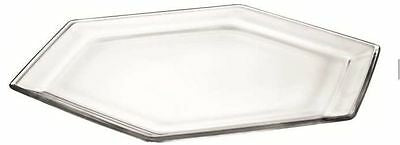 Esa Vassoio 38cm Hexagonal Lead-Free Glass Serving Tray, Clear