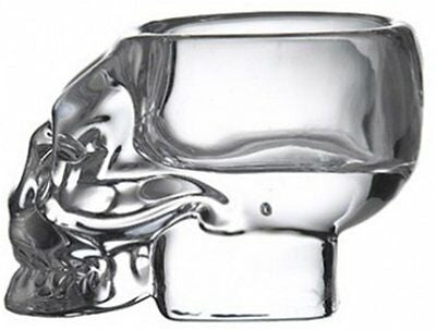 Rammento 9cm Small Glass Skull Candle Holder, Decorative Gothic Tea Light Holder