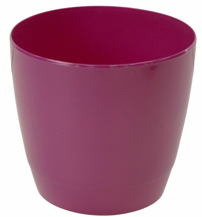 Set Of 4 Medium Plant Pots Indoor Outdoor Garden Flower 14cm Planters Mauve Pink