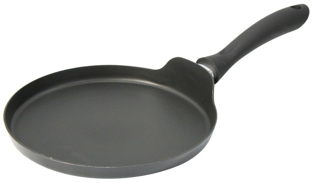 Rammento 25cm Aluminium Non-Stick Frying Pan for Pancake Day, Black Omelette Pan
