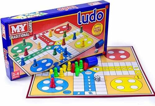 Ludo Board Game - Classic Traditional Family Adult Children Fun - Full Size Set