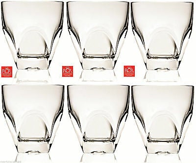 RCR Diamante Crystal Whisky Glasses Set of 6 (33cl) Crystal Whisky Wine Glasses