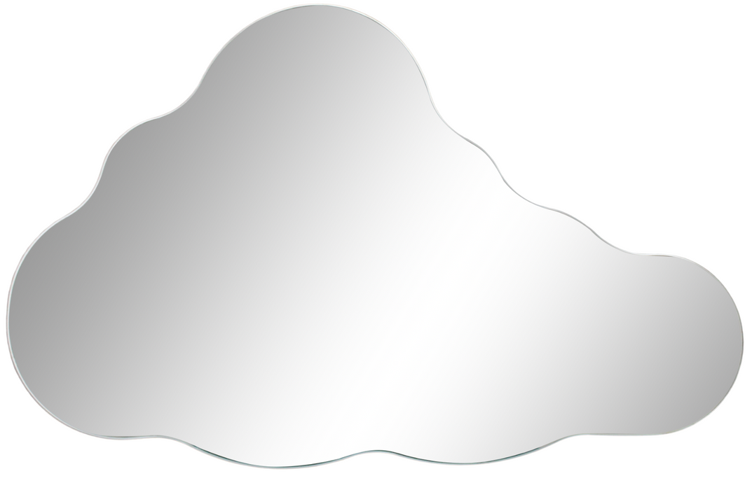 55cm Large Frameless Cloud Wall Mirror, Glass - 34.5cm Tall Asymmetrical Mirror