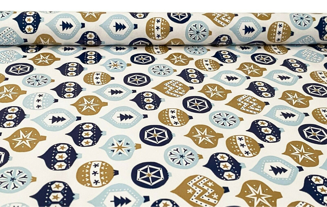Christmas Wrapping Paper 6 Rolls 12m Festive Holiday Gift Wrap Bauble Gold