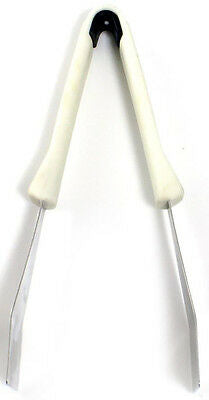 Zodiac Stainless Steel Serving Tongs Kitchen Tong White Plastic Handles