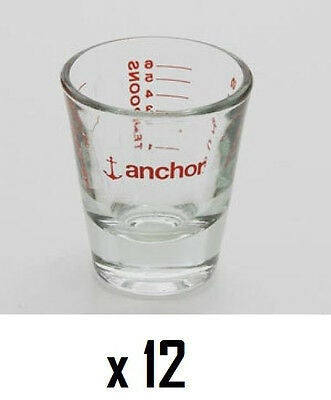 12-Pack 30ML Vodka Shot Glasses, Clear Measuring Cups with Red Printed Measures