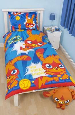 Moshi Monsters Katsuma Duvet Set, Red & Blue Kids Single Reversible Bedding Set