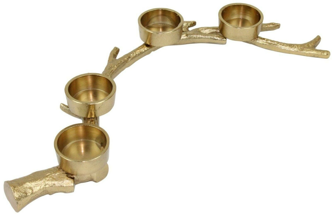 Candle Tealight Holder - Elegant Gold Metal Candlestick For Table Wedding Décor