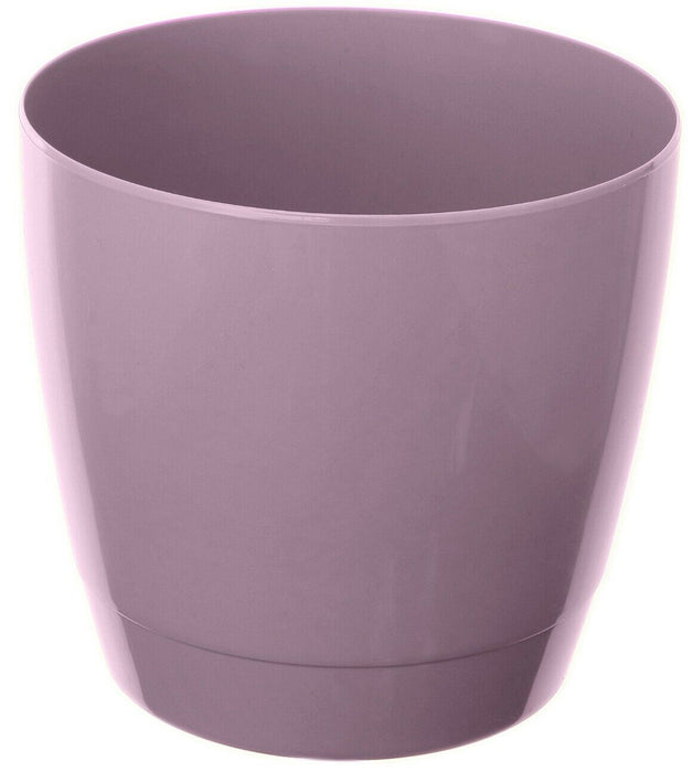 4-Pack 22cm Small Plastic Plant Pots, Purple - 5L Round Indoor/Outdoor Planters