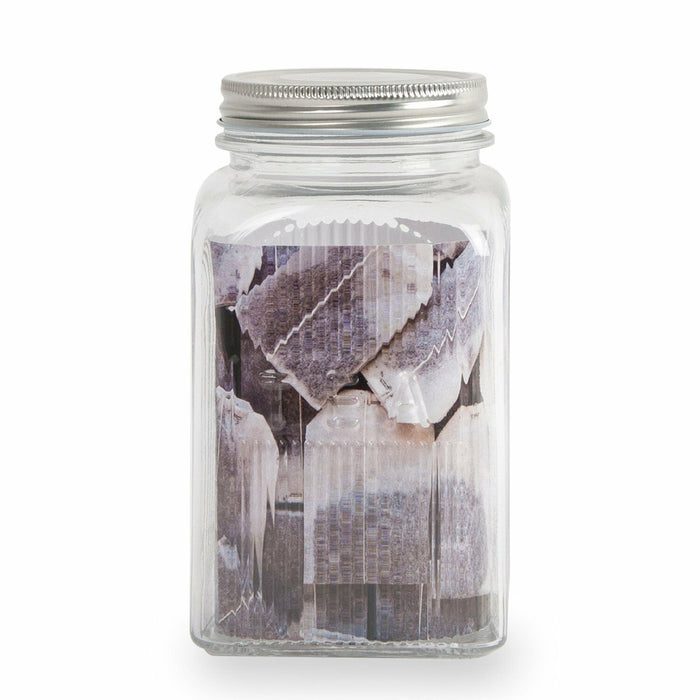 Tea Coffee Sugar Large Glass Storage Jars 1.2 Litre capacity Ribbed Canisters