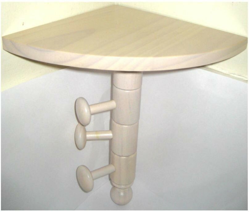 New 3 Swivel Corner Hook Coat & Hat Hook Shelf Rack Pegs