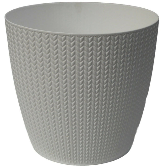 25cm Large Rattan Plant Pot Planter in White Grey Blue & Black