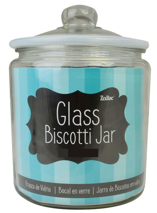 Heritage Small - Large Clear Glass Storage Jar With Silicone Lid Biscotti Jars