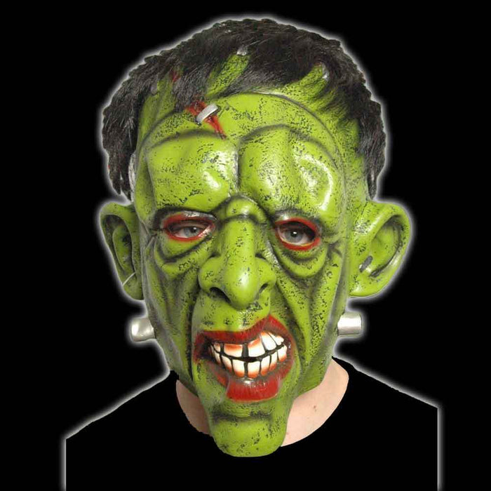 Frankenstein's Monster Latex Halloween Mask with Bolts & Hair for Adult Dress-Up