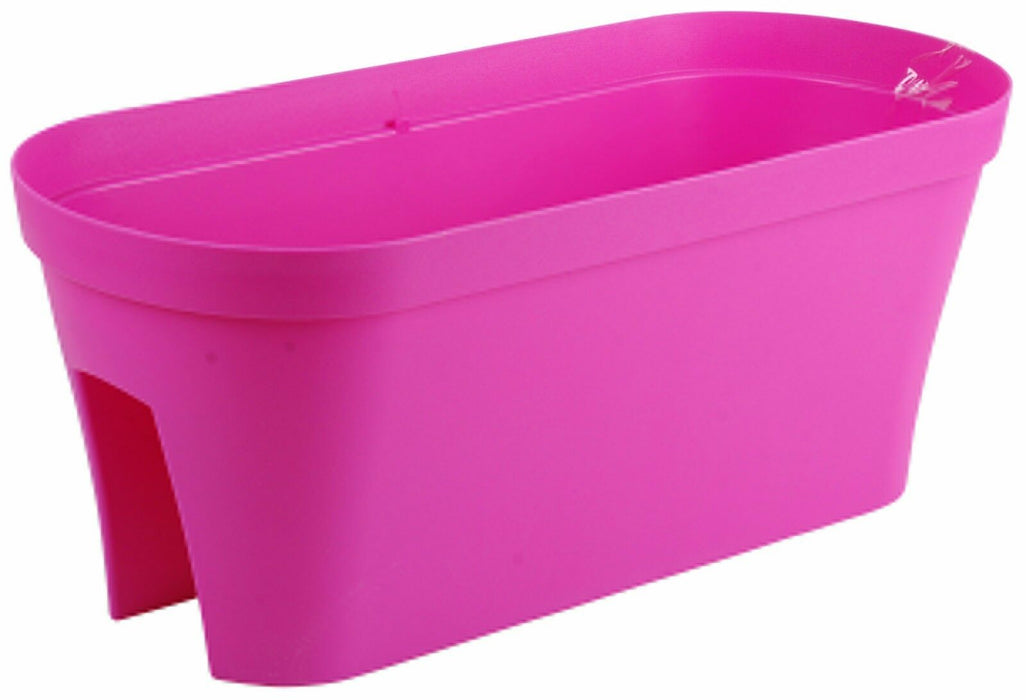 Large 58cm Fence Planter, Bright Red/Bright Pink | 17.3L Plastic Trough