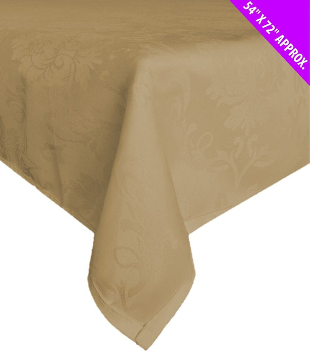 Damask Gold Tablecloth With Matching Gold Napkins Tablecloth