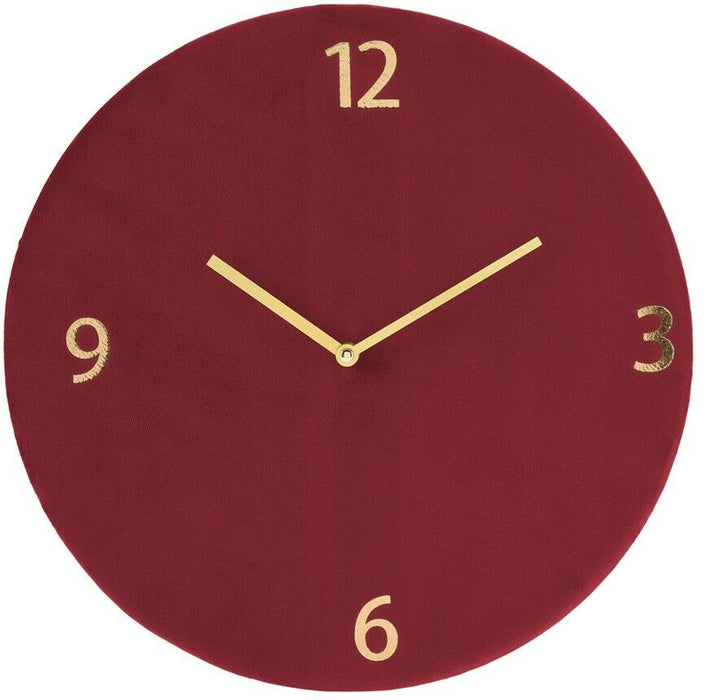 Large 37cm Wall Clock Modern Style Velvet Finish Gold Handles Deluxe Collection