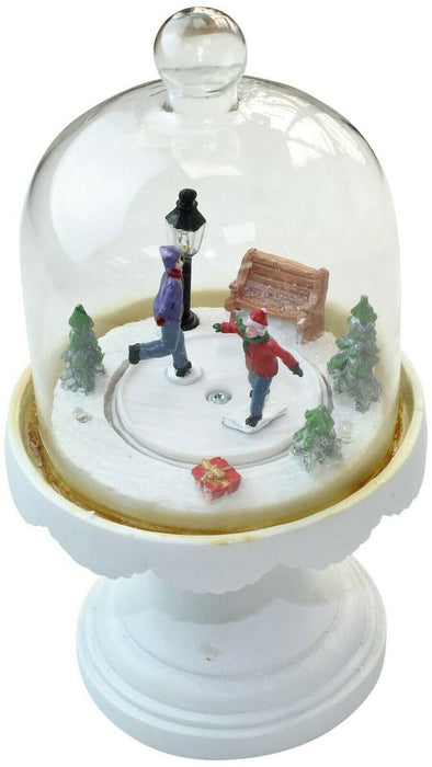 Christmas Decoration Scene - LED Illuminated Glass Dome Centerpiece Ornament