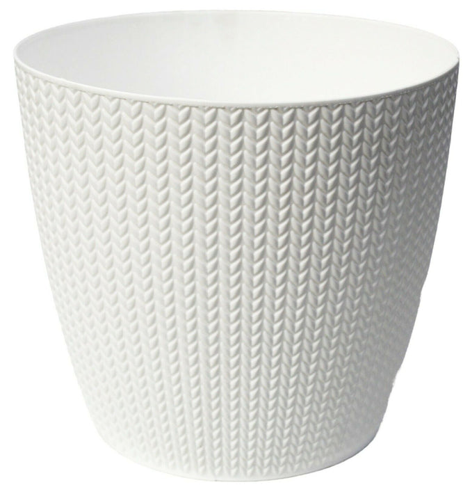 21cm Large Rattan Plant Pot Planter in White Grey Blue & Black Round Planter