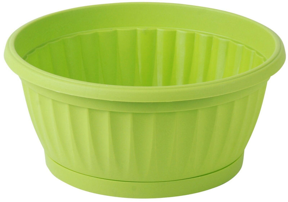 25cm Bright Coloured Round Plant Pot & Saucer Planter 4.5 Litres Planters