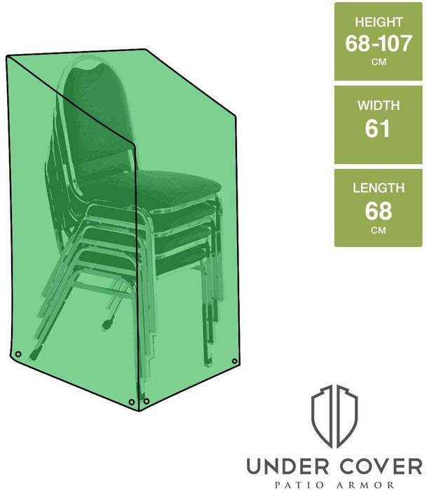 68cm Long Plastic Waterproof Garden Furniture Cover, Green Stacking Chair Cover