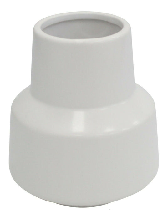 Matt White Flower Vase 16 cm Tall Ceramic Retro Vase