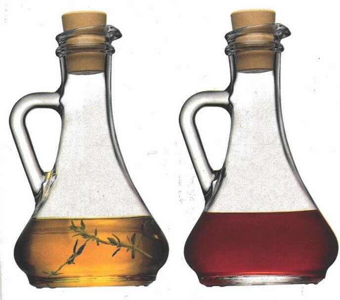 Set of 2 Glass Bottle Oil Drizzlers Seasonings Glass Bottle Vinegar Drizzler