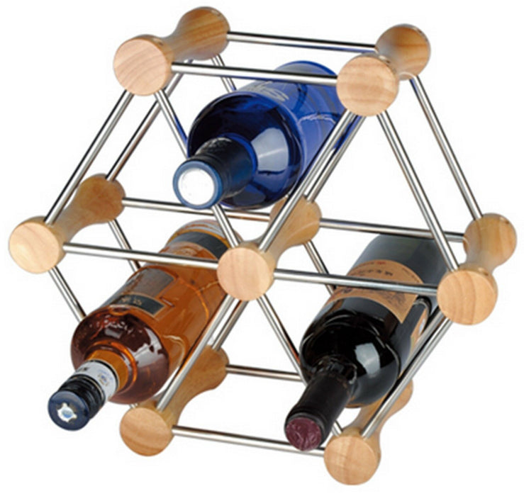 RTA 6 Bottle Hexagon Wine Rack System Extendable Wine Rack Natural Pine