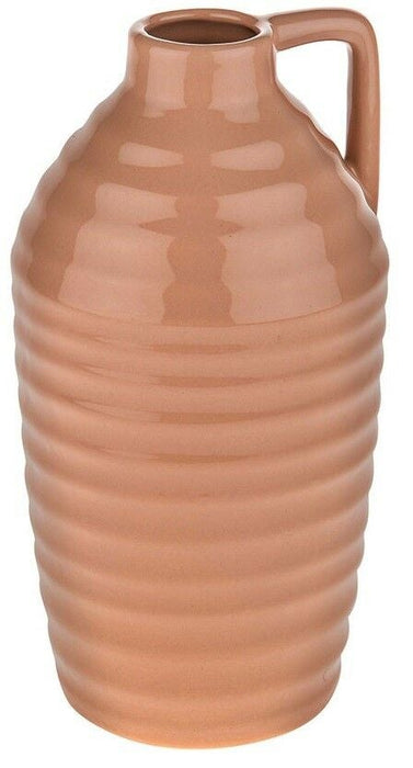 Caramel Bottle Vase. Retro Looking  Flower Vase Rippled Ceramic Vase