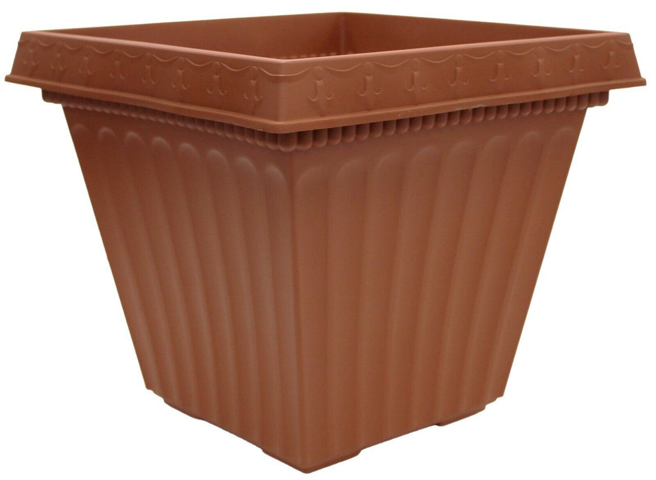 Large 40cm Square Garden Planter Plant Pot Plastic Trough Raised Planter Terra