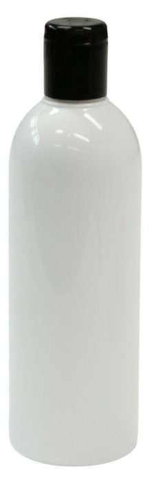 Bulk Buy White Plastic Reusable Soap Shampoo Bottles & Black Flip Top Cap 500ml