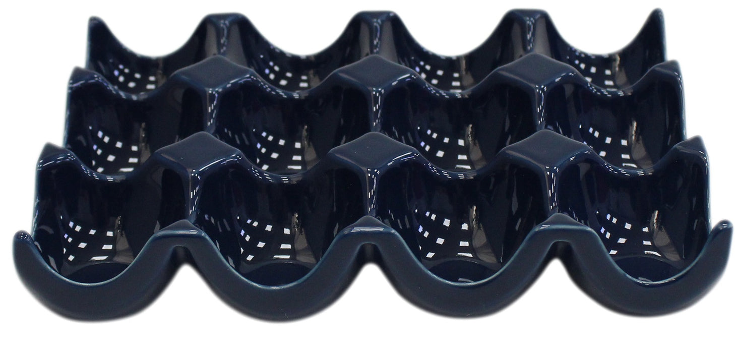 National Trust Country Kitchen Ceramic 12 Egg Tray Blue Ceramic Egg Holder For 12 Eggs