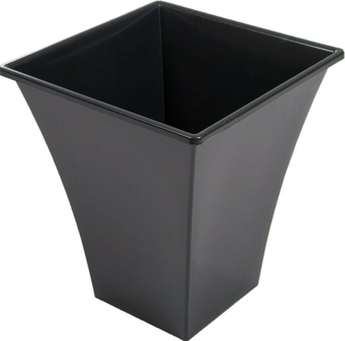 Rammento 2-Pack 31.5cm Tall Flared Square Plastic Planters, Black