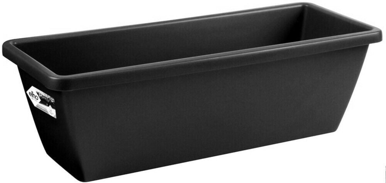 Elho 40cm Black Trough Planters Flower Pots Plant Pot