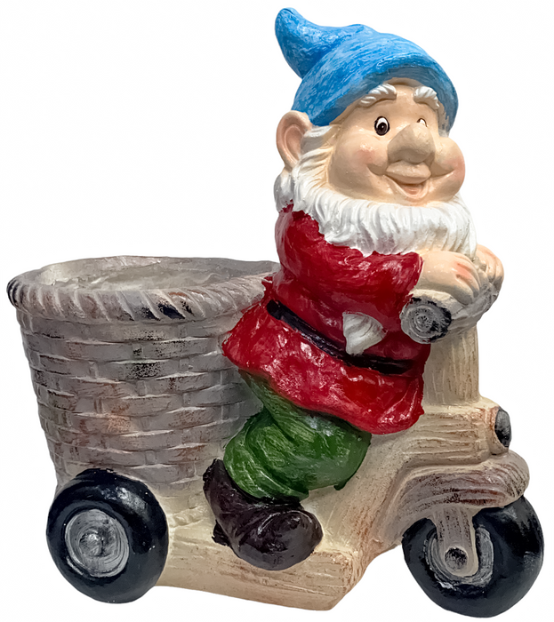 Garden Gnome Plant Pot Fibre Clay Novelty Planter Garden Flower Pot Ornament
