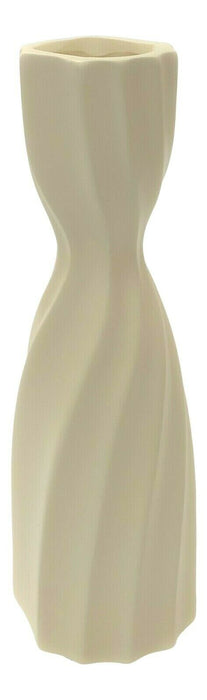 27cm Cream Swirl Vase Bottle Shaped Decorative Flower Vase Table Ornament
