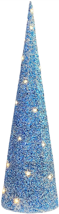 LED Glitter Cone Decoration Festive Light Up Christmas Fantasy Cone Ornament