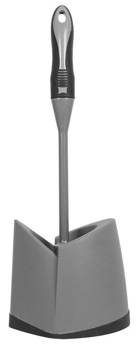 Grey Plastic Toilet Brush & Holder Sleek & Stylish Modern Look